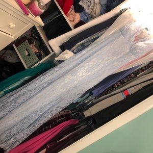 Light blue sparkly prom dress